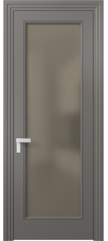 Межкомнатная дверь Рокка 8300 Матовый классический серый Сатинированное бронзовое стекло, триплекс Цена 85599 ₽ | Volhovec