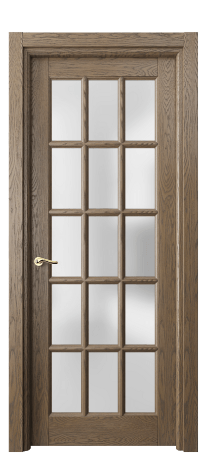 Межкомнатная дверь Lignum 0708 Дуб мраморный брашированный Сатинированное стекло Цена 35179700 so'm | Volhovec