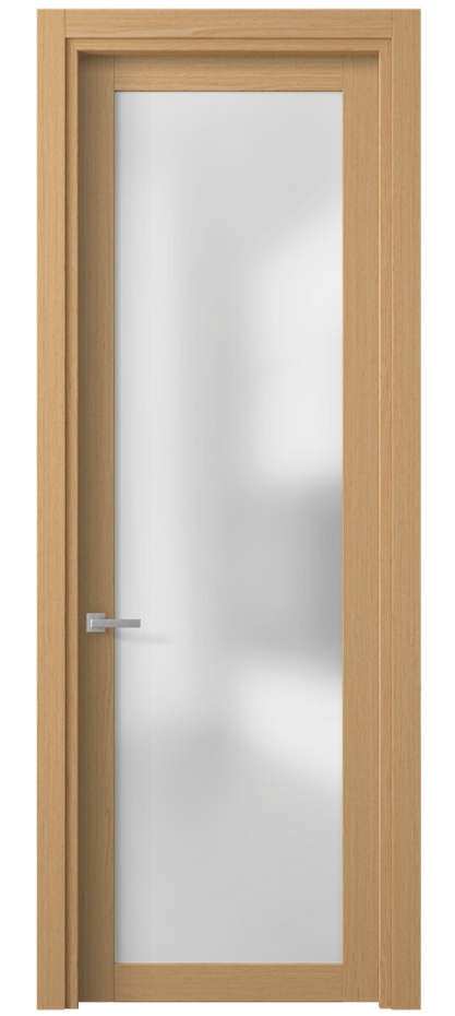 Межкомнатная дверь Планум 2102 Дуб песочный матовый Сатинированное стекло Цена 71899 ₽ | Volhovec