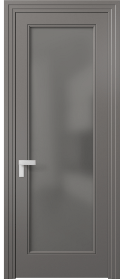 Межкомнатная дверь Рокка 8300 Матовый классический серый Сатинированное серое стекло, триплекс Цена 85599 ₽ | Volhovec