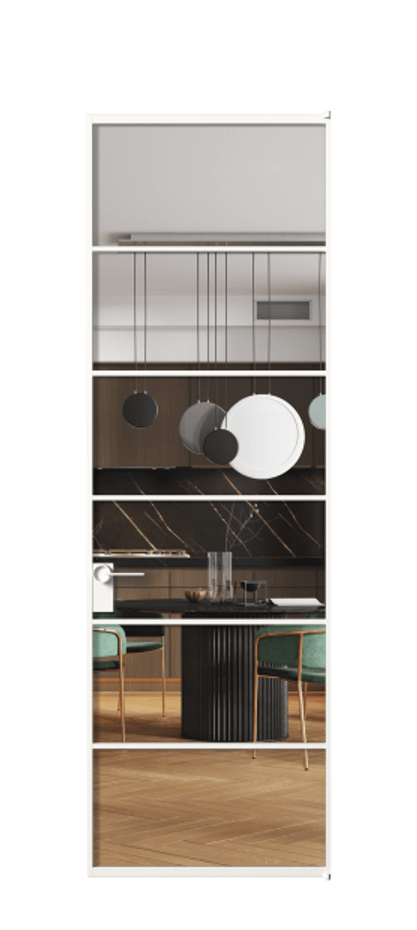 Алюминиевая дверь АЛПЛ040.04 Алюминий Белый Прозрачное стекло "Кристал Вижн", калёное Цена 152470  | Volhovec