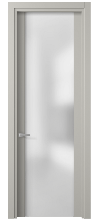 Межкомнатная дверь Планум 4114 Матовый тёплый серый Сатинированное стекло Цена 48449 ₽ | Volhovec