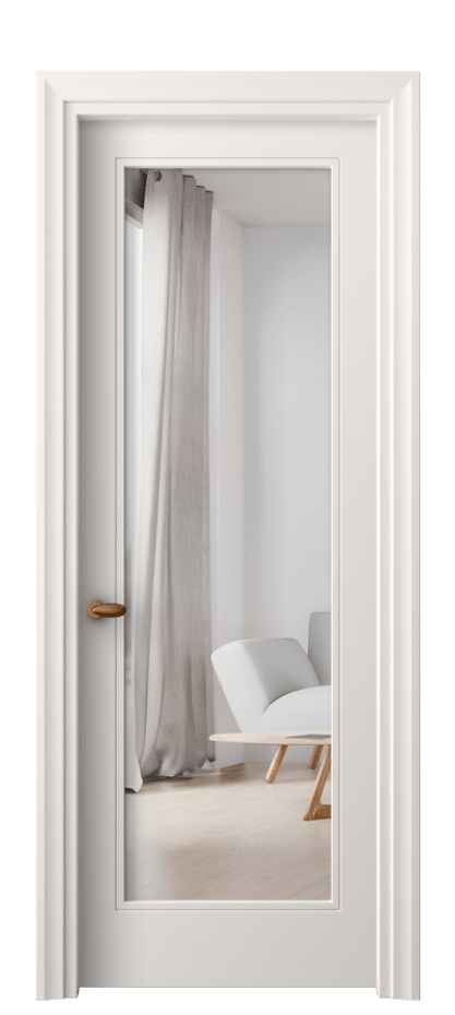 Межкомнатная дверь Esse 8502 Матовый пудровый белый Двустороннее зеркало, триплекс Цена 14676700 so'm | Volhovec