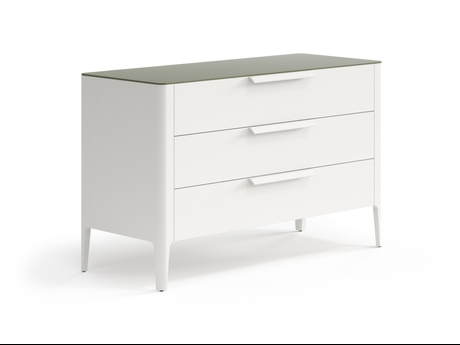 Мебель Комод Piega 3 ящика. Цвет Матовый тёплый серый. Материал Гладкая эмаль. Коллекция Комод Piega 3 ящика. Картинка.