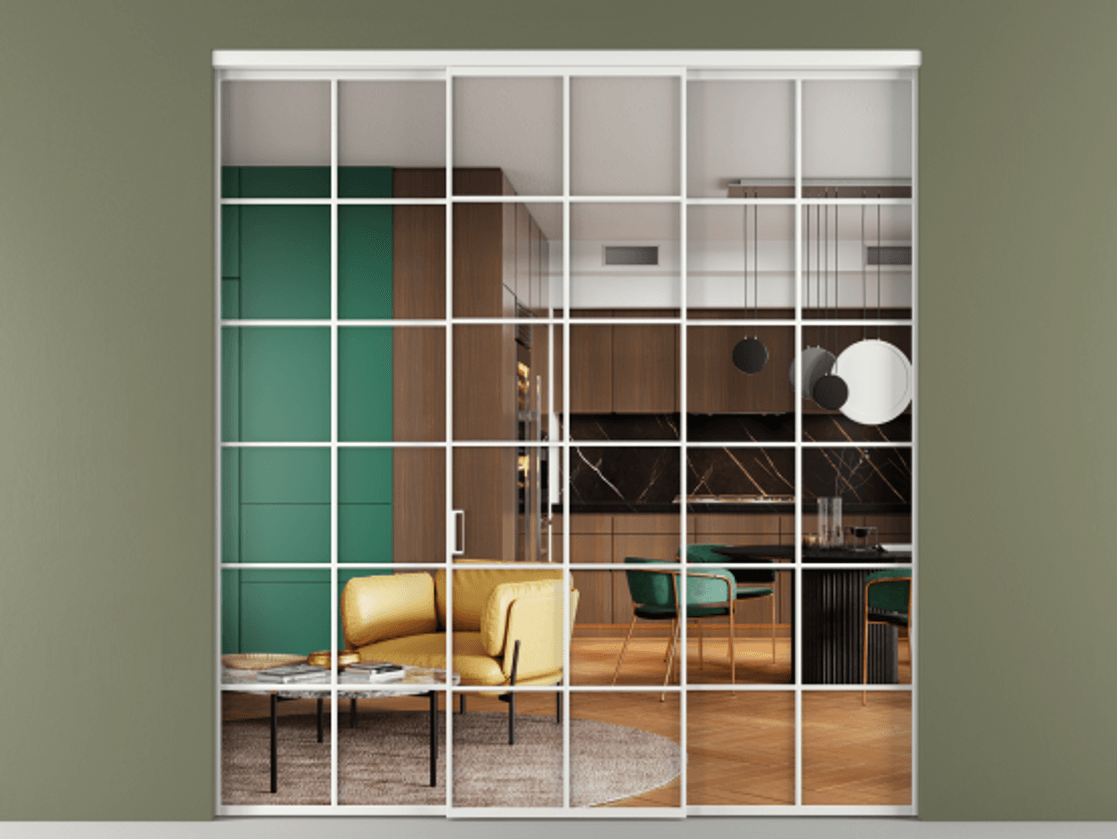 Перегородка Formato внутри проема трёхстворчатая #VENDORCODE# #FURNISH# #GLASS# Цена #PRICE# #CURRENCY# | Volhovec