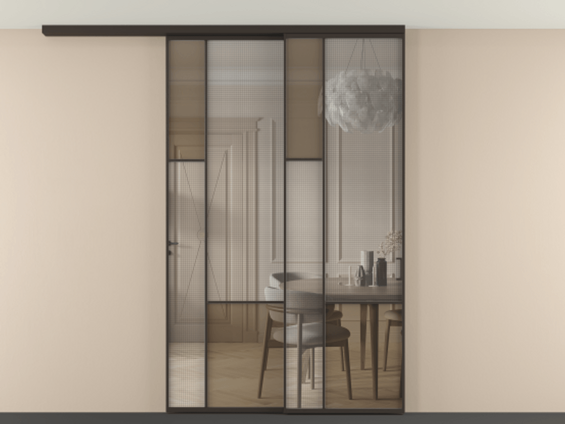 Перегородка Mosaic вдоль стены телескопик синхро-2 #VENDORCODE# #FURNISH# #GLASS# Цена #PRICE# #CURRENCY# | Volhovec