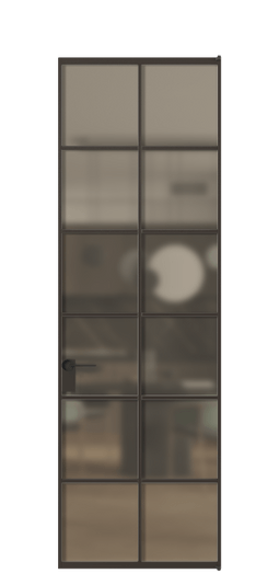 Дверь межкомнатная АЛПЛ040.05 Бронза сатин триплекс ААН. Цвет Алюминий антрацит. Материал Алюминий в эмали. Коллекция Формато. Картинка.