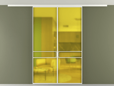 Перегородка Формато вдоль стены на потолок 2 створки